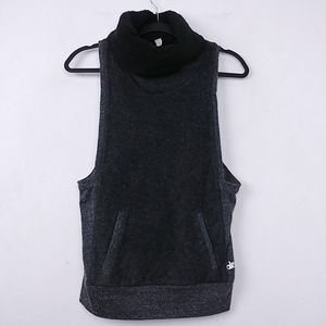 Alo Yoga Charcoal Turtleneck Tank Fleece Lined XS